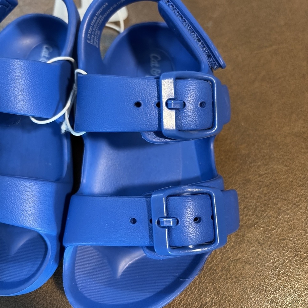 Cat & Jack Rubber Blue Sandals - Toddler Size 6 - Picture 4 of 6
